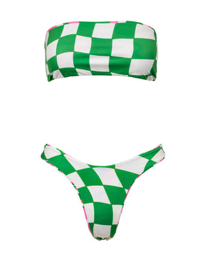 Kalaia-swimwear-strapless-wild-swirl-green-checkers-bikini