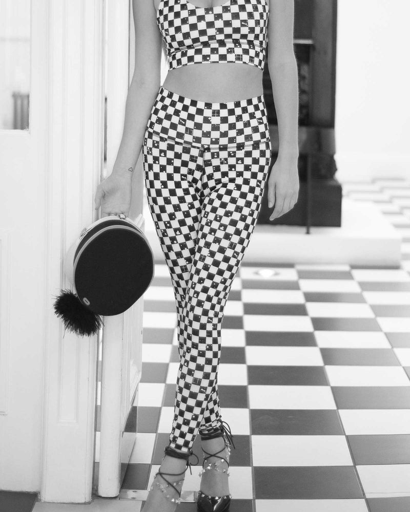 Womens_Sportswear_Kalaia_Checker_s_Hell_Black_and_White_Leggings_Front
